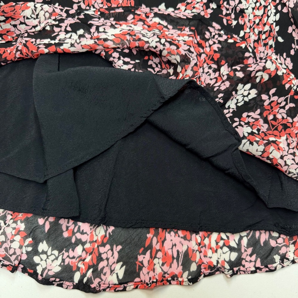 Style Co Woman 16W Black Pink Floral Print Midi Skirt Whimsigoth Flowy Coquette - Picture 5 of 8